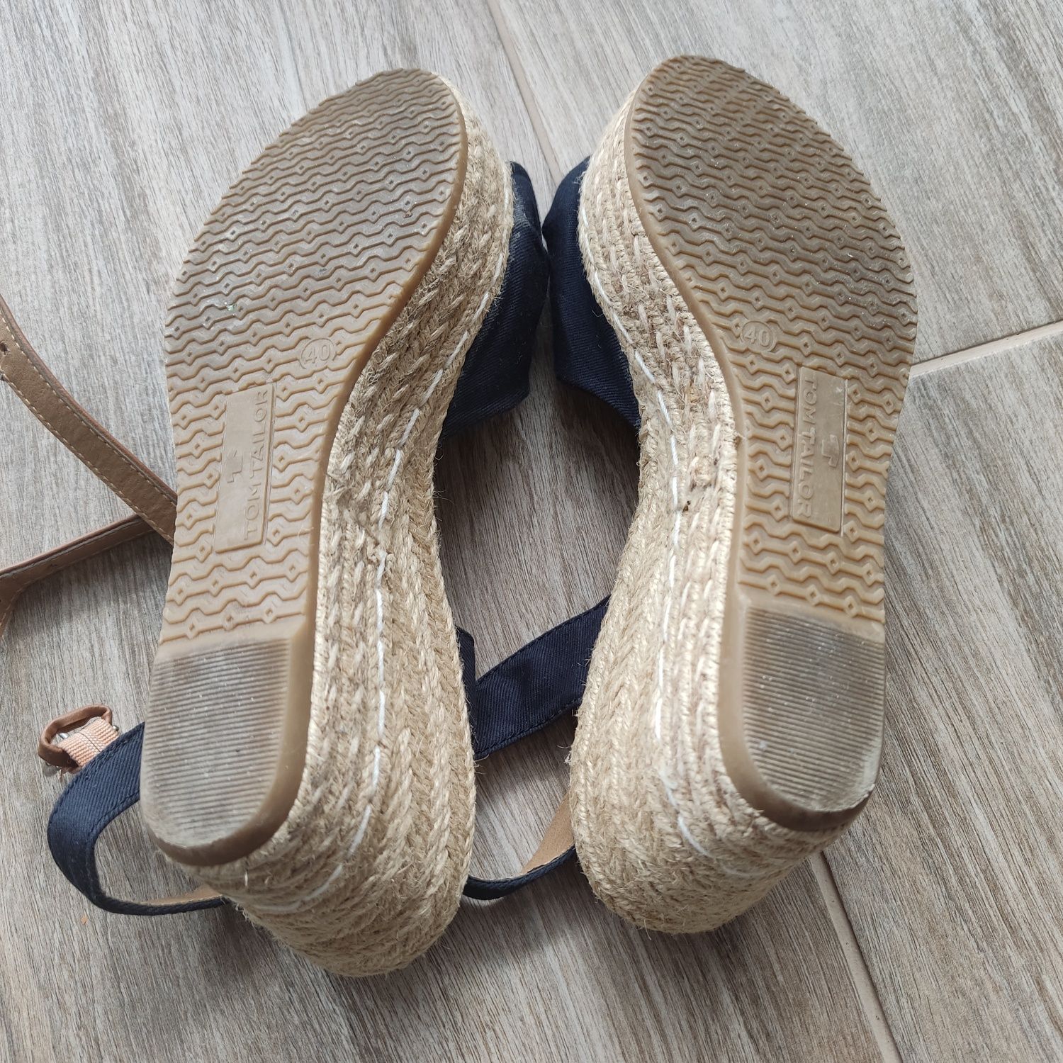 Espadryle Tom Tailor 40 koturny sandały lato granatowe