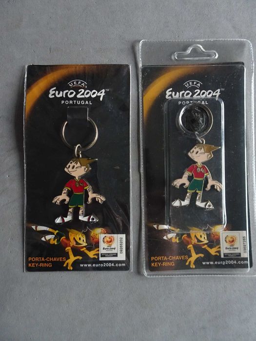 Porta-chaves bronze esmaltado Quinas Kinas Mascote Euro 2004 (novos)