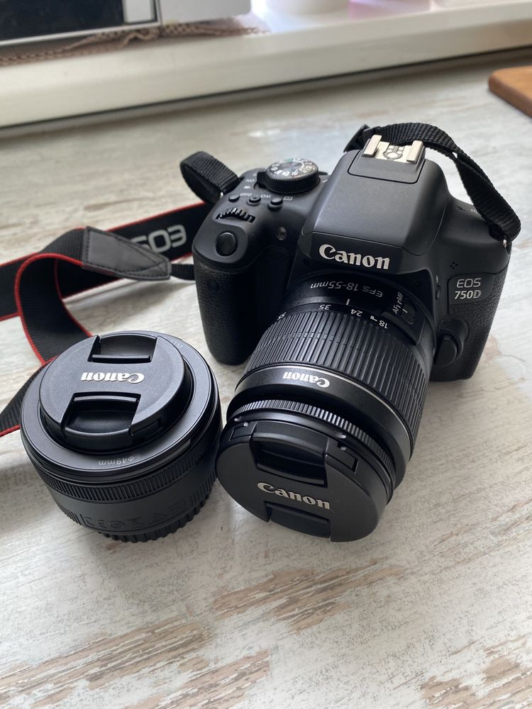 Фотоапатар Canon EOS 750D kit з об'єктивом 18-55/ обєктив EF50 f/1,8