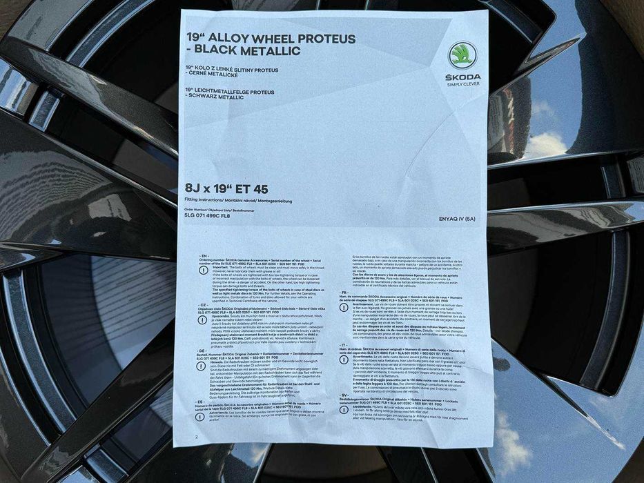 Oryginał felgi 19cali 5LA Skoda Karoq Octavia Superb Enyaq nr9060