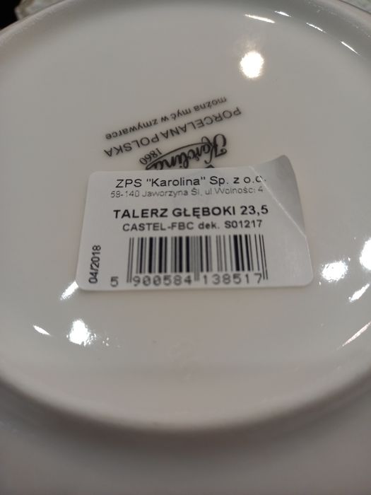 Talerz głęboki 23,5 Castel-FBC S01217 Porcelana Karolina