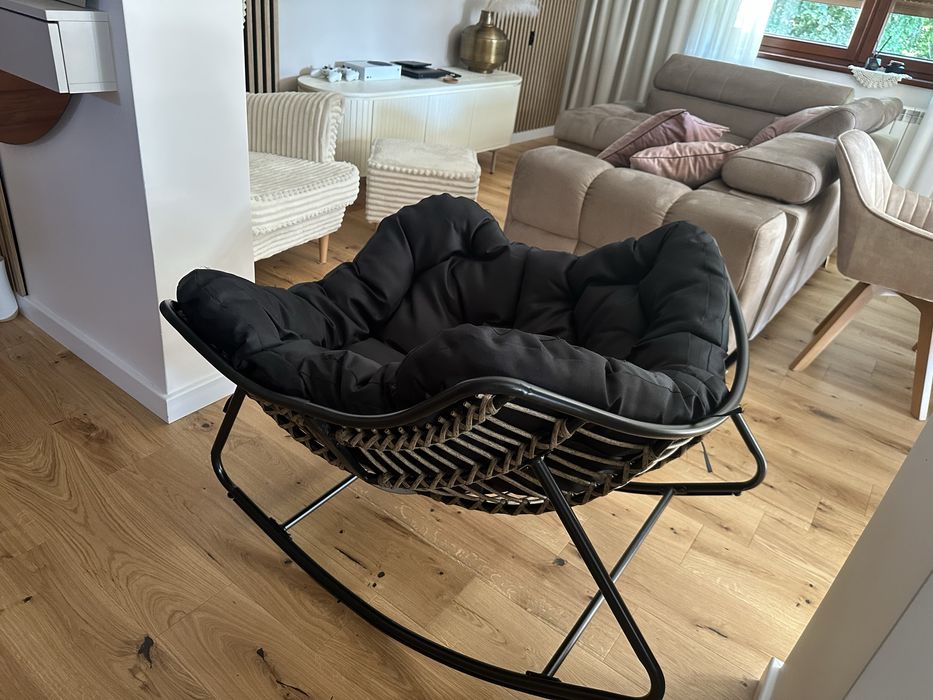 Nowy Fotel Bujany Meble Ogrodowe Krzesło Bujak Wygodna Poduszka Krzesł