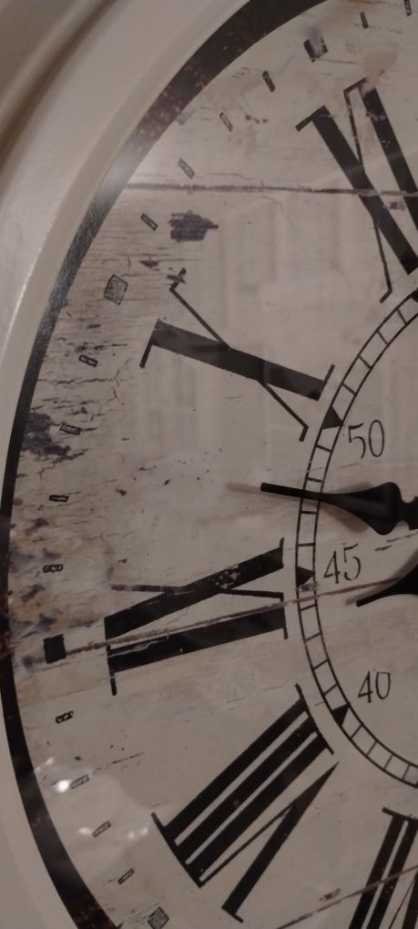 Duży zegar ścienny prowansalski, vintage