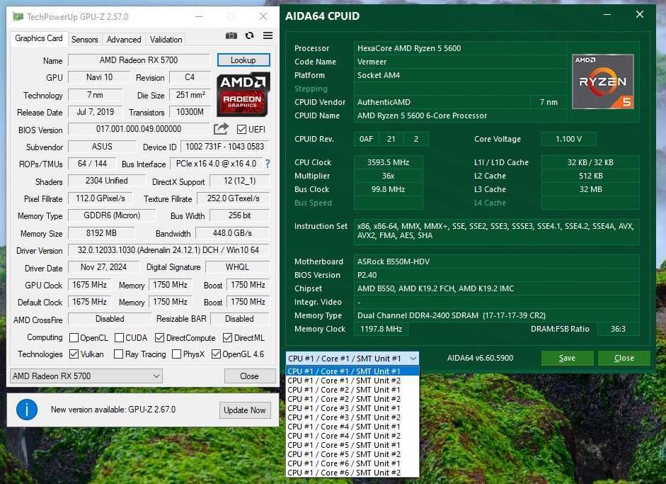 Ігровий та робочий ПК | Ryzen5 5600+RX 5700+32GB DDR4+512SSD