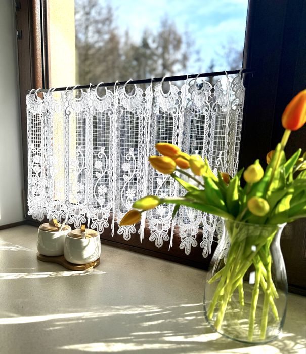 Zazdrostka Gipiura Biała Firanka Do Pokoju Do Kuchni Na Wymiar 40 wys