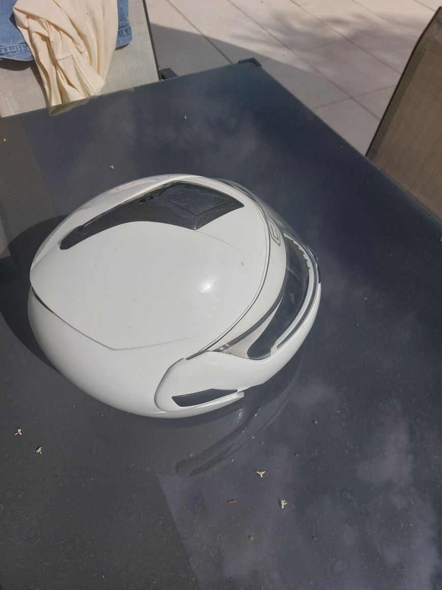 Capacete de mota branco CMS