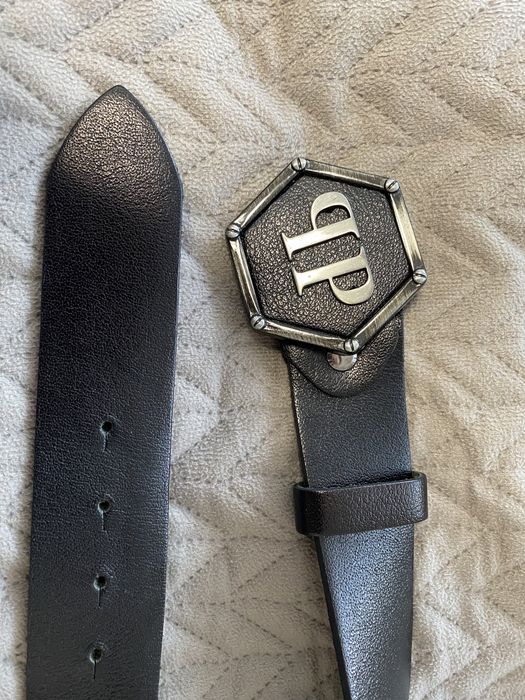 Pasek PP czarny, skóra naturalna