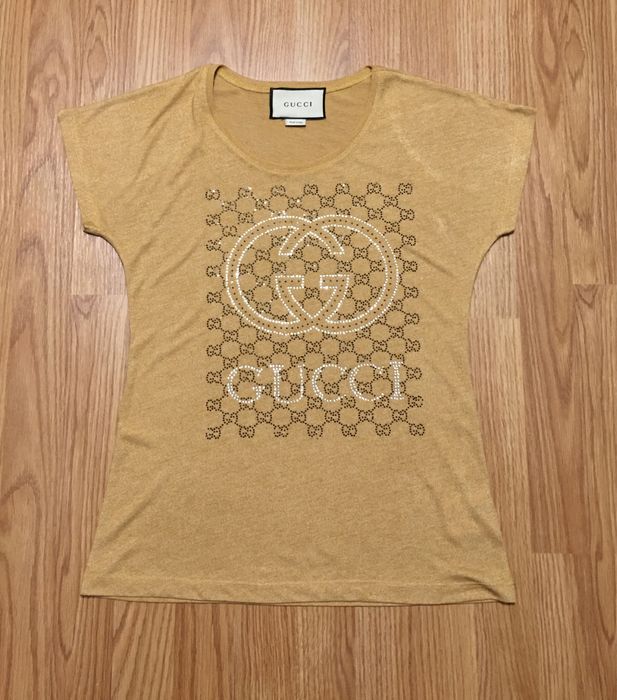 Футболка Gucci лого зі стразами розмір жін. М
