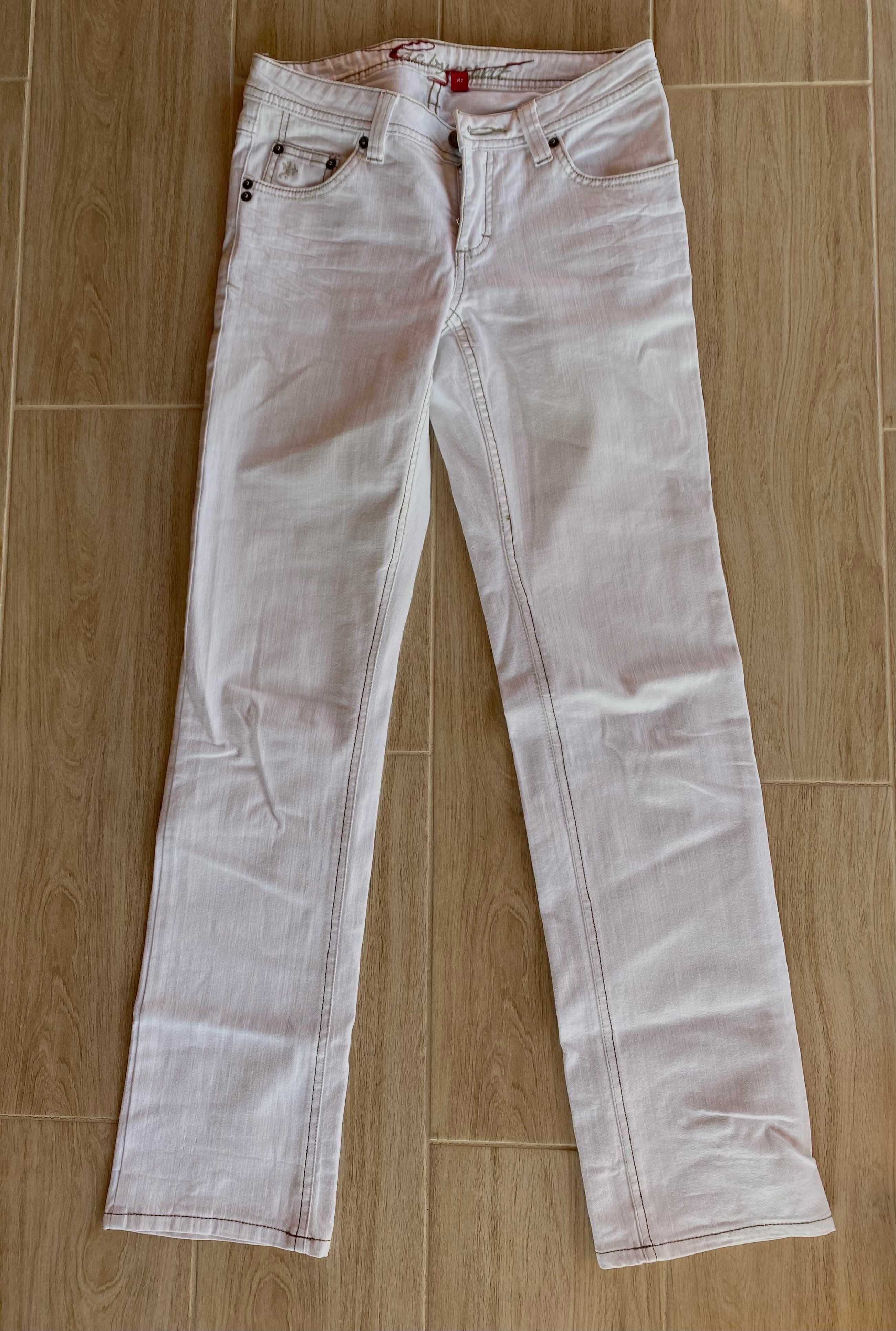 Białe spodnie biodrówki EDC by Esprit rozmiar S