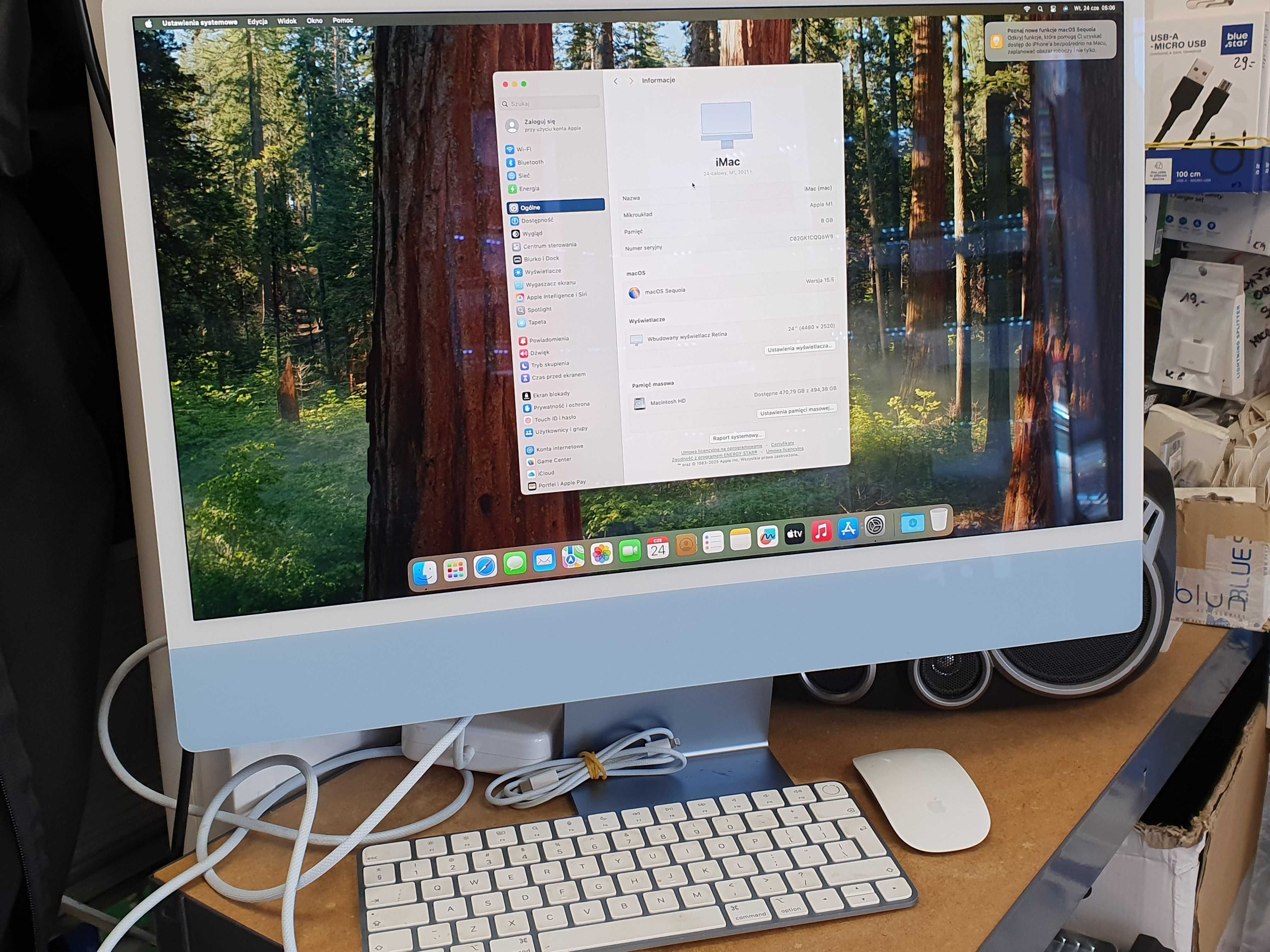 Komputer Apple iMac 24 M1 512GB A2438