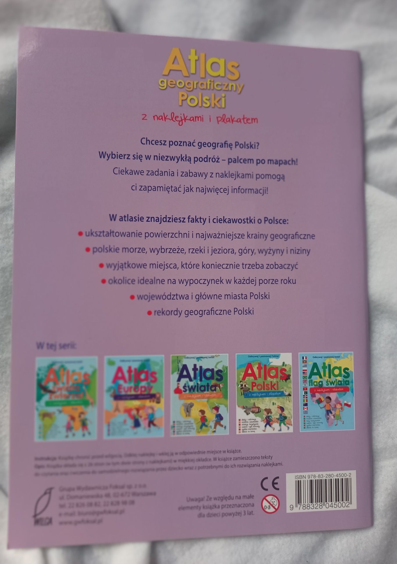 Książeczka edukacyjna, Atlas geograficzny Polski, z naklejkami