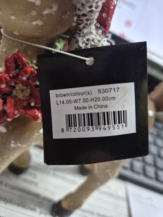 Jeleń Renifer figurka świąteczna 19 cm