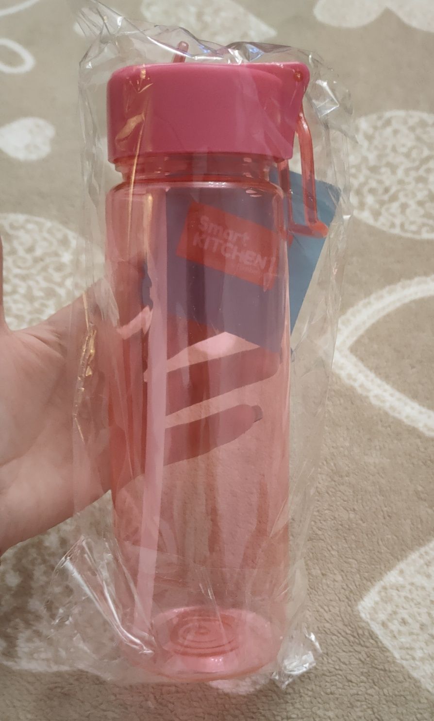Спортивна пляшка для води Handy 650 мл рожева Flamberg Smart Kitchen