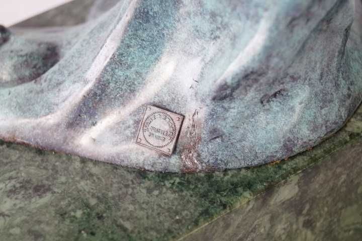 DWA ORŁY sokoły Ogromna FIGURA Z BRĄZU rzeźba 82 cm