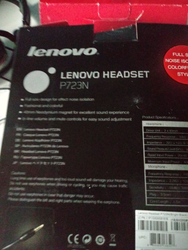 Słuchawki Lenovo P723N Nowe Do Lekcji On-line