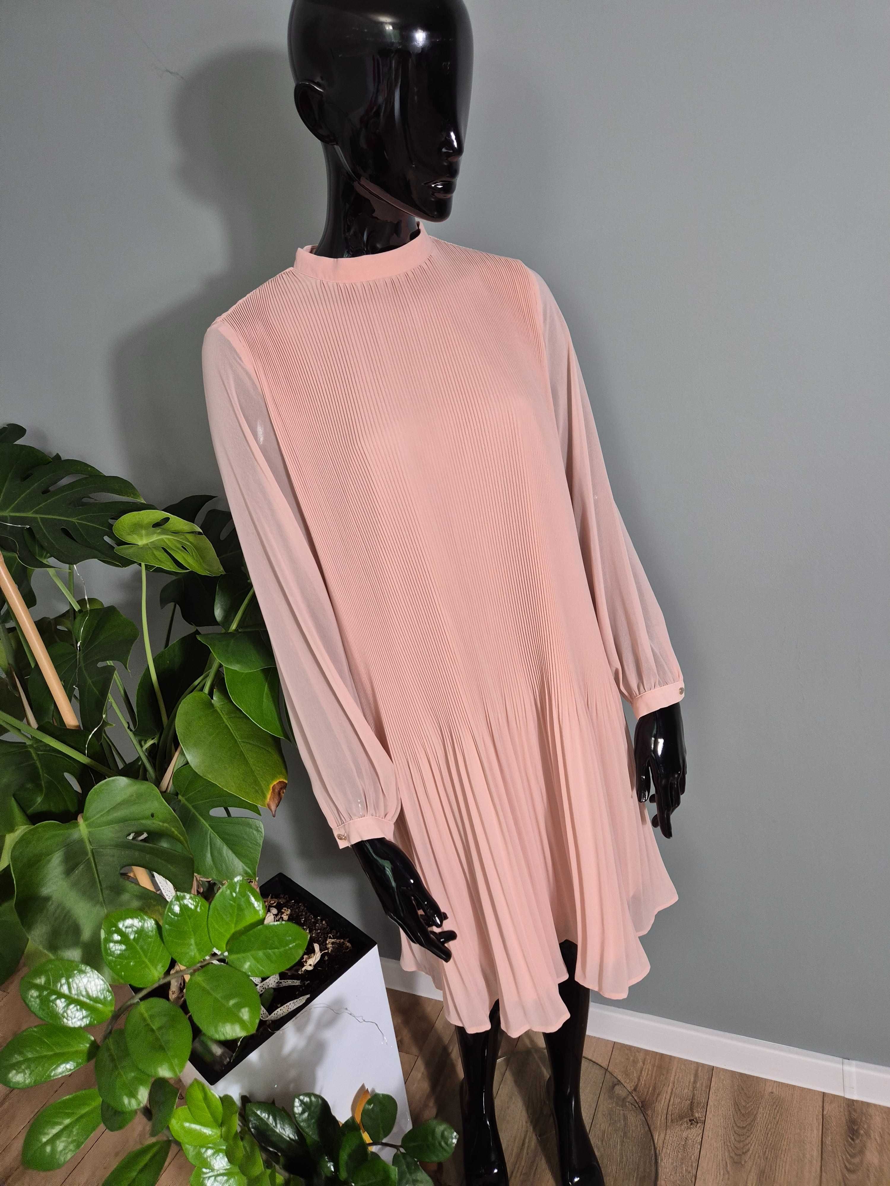 Sukienka damska elegancka Esprit 44 XXL plus size oversize plisowana
