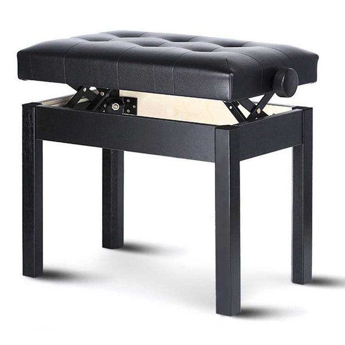 Ława do pianina / fortepianu BA-212-BK - czarna, regulowana