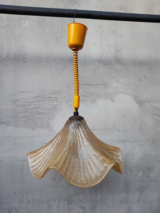 Lampa,żyrandol,szklany,Murano,vintage lat 70
