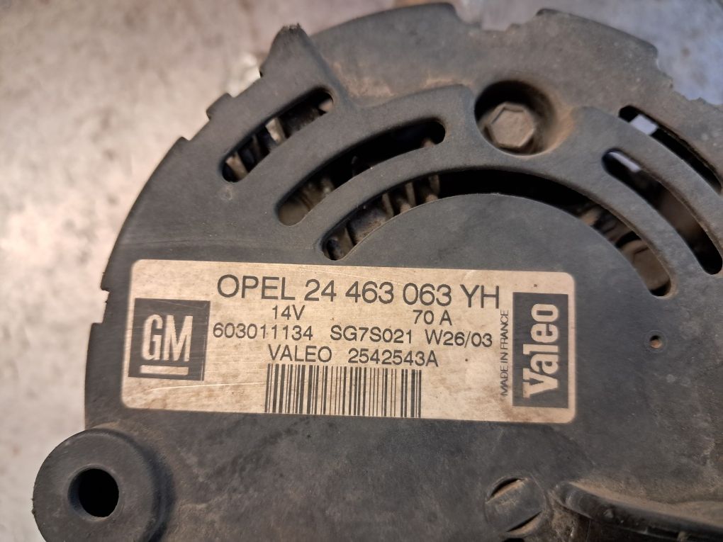 Alternator Valeo 70A Opel Astra G 2 Benzyna 1.6 16v Rok 2000