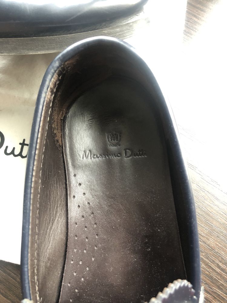 Туфлі чоловічі сині шкіряні вживані massimo dutti розмір 40 устілка 25