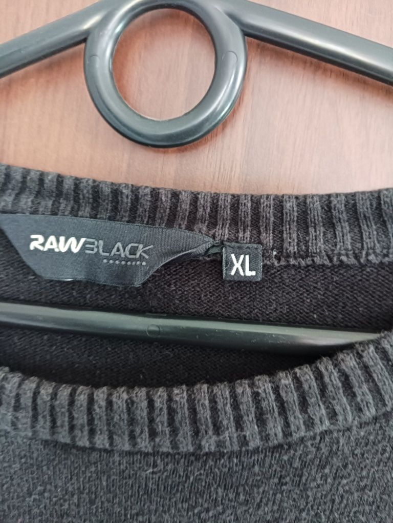 XL męski czarny swetr sweter męski