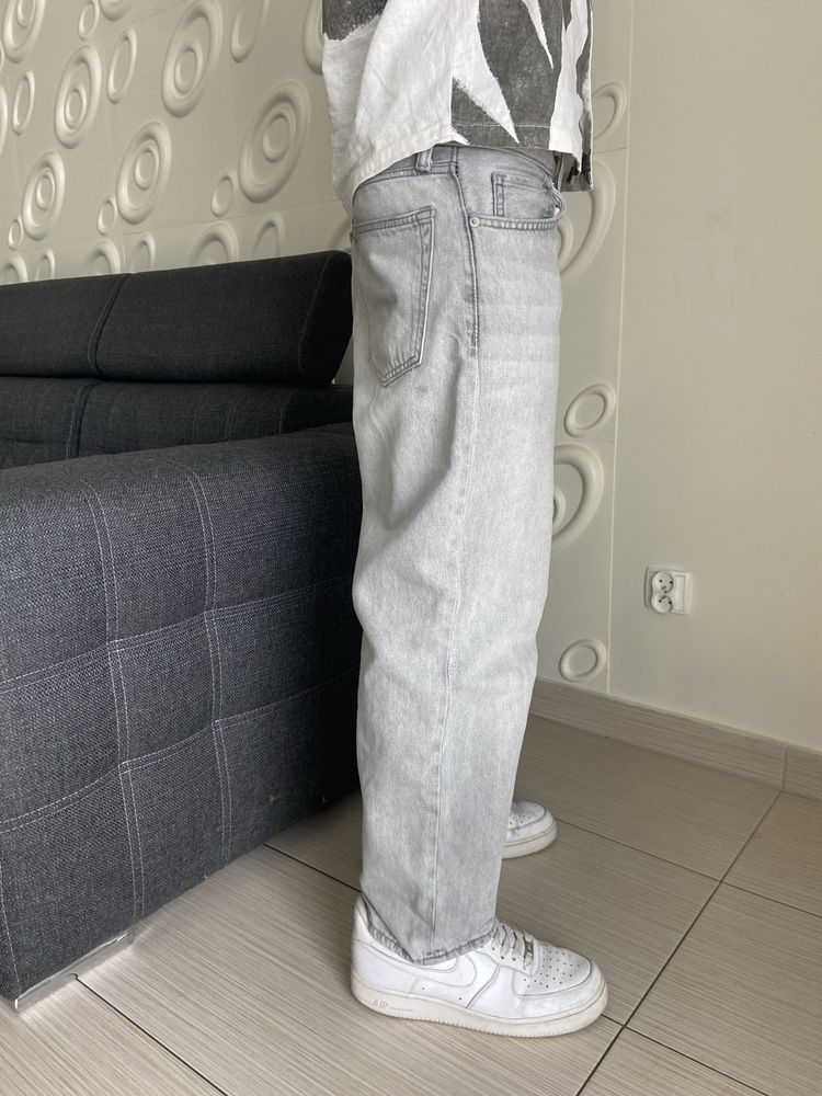 Spodnie jeasowe H&M 165 cm, jasne szare