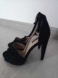 Czarne sandały Zara 36 zamsz
