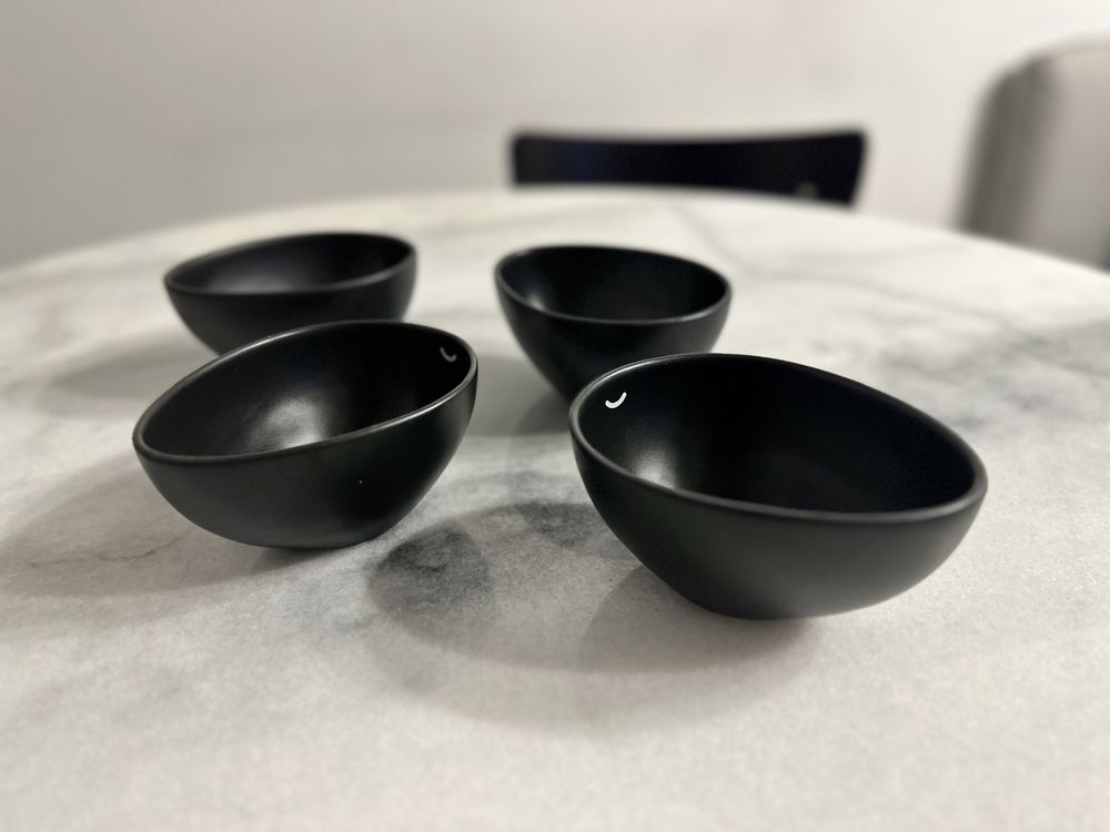 Miska kamionka Ikea zestaw 4 sztuki czarne ceramika miseczki