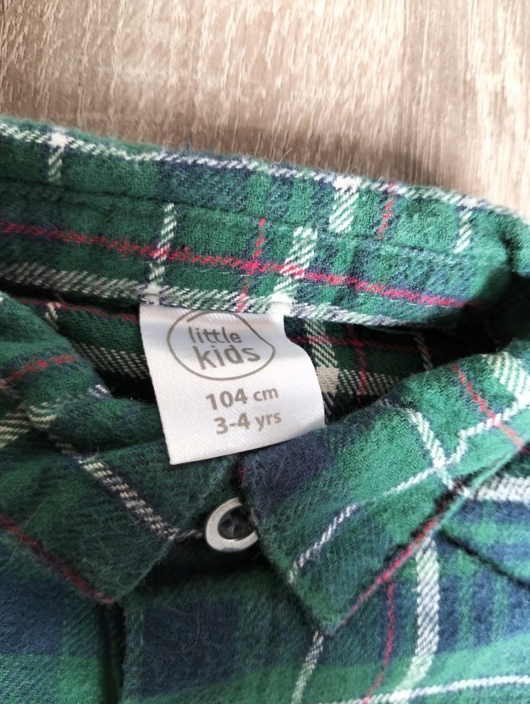 Koszula flanelowa w kartę chłopięca 104