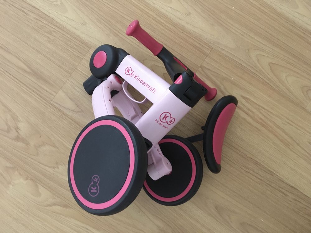 Triciclo rosa Kinderkraft, 4TRIKE Triciclo 3 em 1