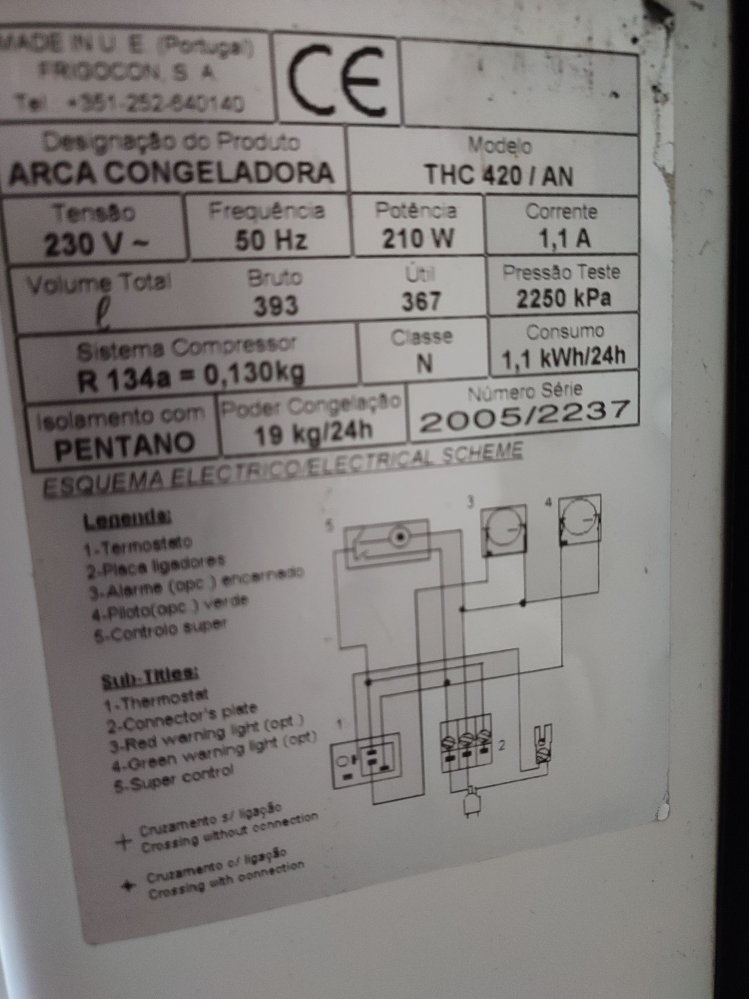 Arca frigorífica horizontal 393l