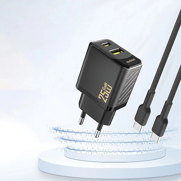 Ładowarka Dudao A26T GaN 25W USB-A, USB-C - czarna