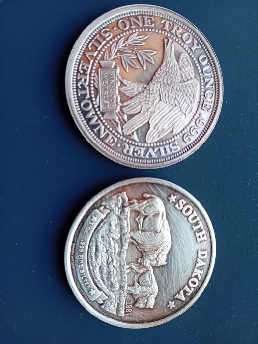 2 medalhas prata 999 1 onça cada, de 1889, 1991, comemorativas novas