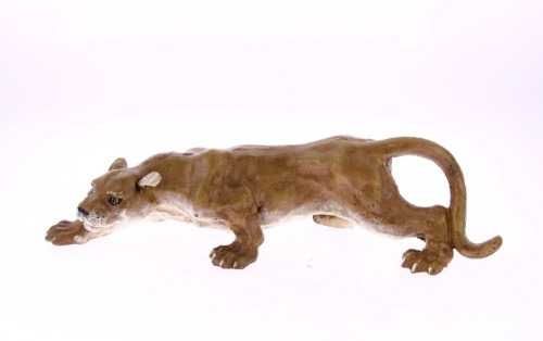 TIGRE, ESCULTURA - EM FERRO PINTADO . DIM: 40 CM