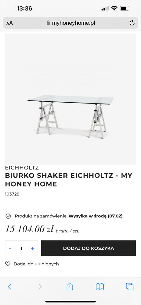 Biurko stół firmy eichholtz