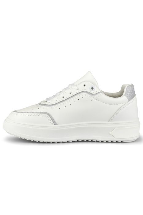 Białe Sneakersy Ze Srebrnymi Dodatkami