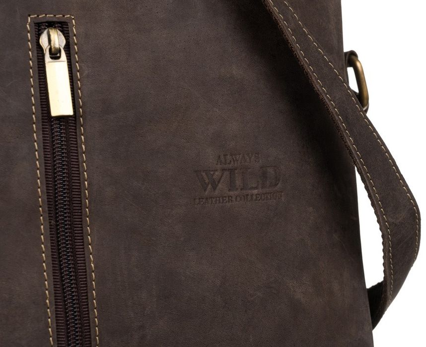 skórzana listonoszka męska z kieszonkami - always wild