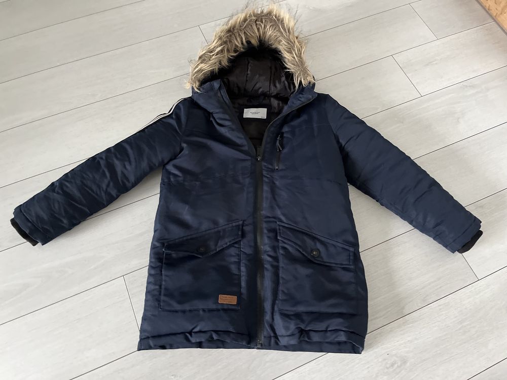 Kurtka parka zimowa Reserved 134 granatowa stan idealny