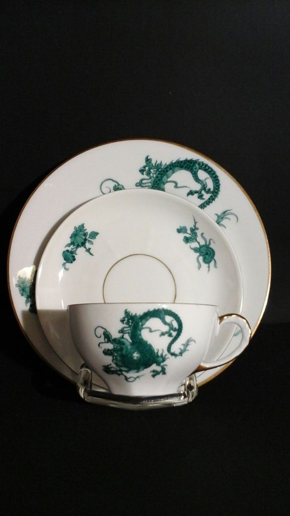 Porcelana Śląska KOENIGSZELTJaworzyna Śląska TRIO Smok z dynastii Ming