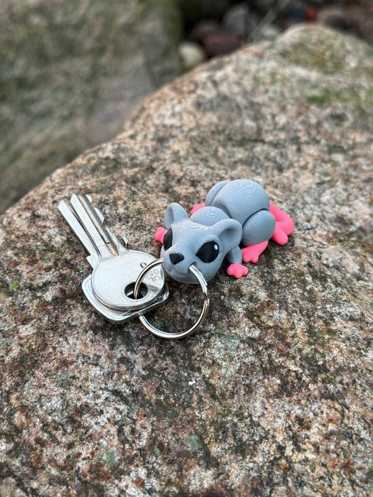 Myszka, mysz 3D przegubowa, brelok – mała kieszonkowa figurka, zabawka