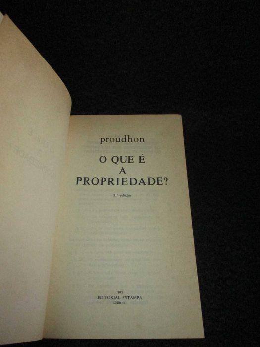 Livro O Que é a Propriedade? Proudhon