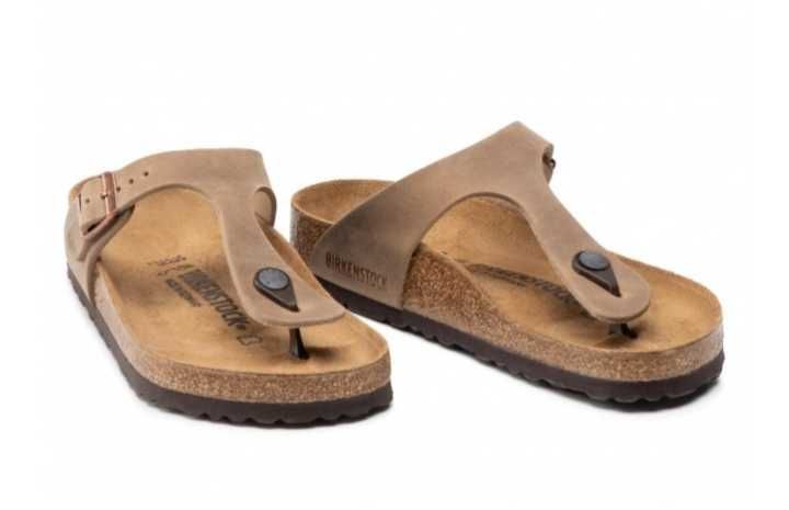 Birkenstock japonki, klapki,  Gizeh Tabacco Brown leather ROM. 36 nowe