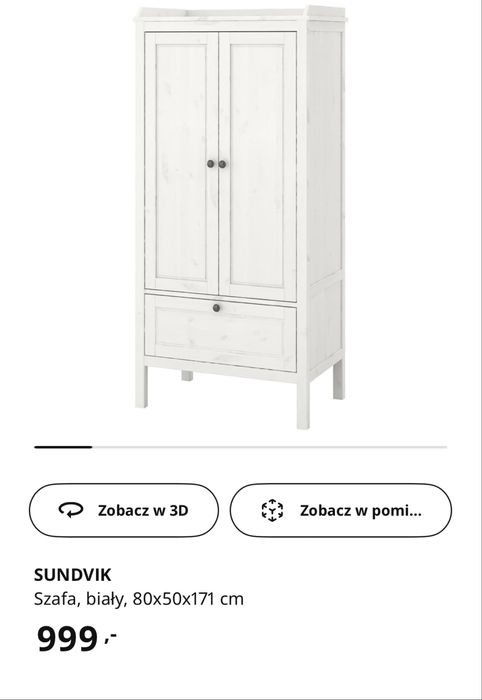 Szafa dla dzieci dziecięca Ikea Sundvik