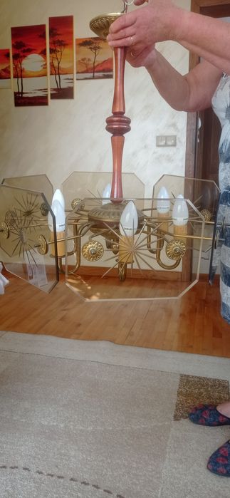 Żyrandol szkło ozdobne