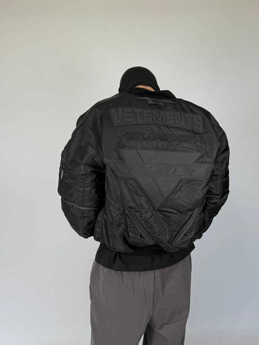 Бомбер Vetements Alpha Industries Black Racing Вomber Jаcket куртка S