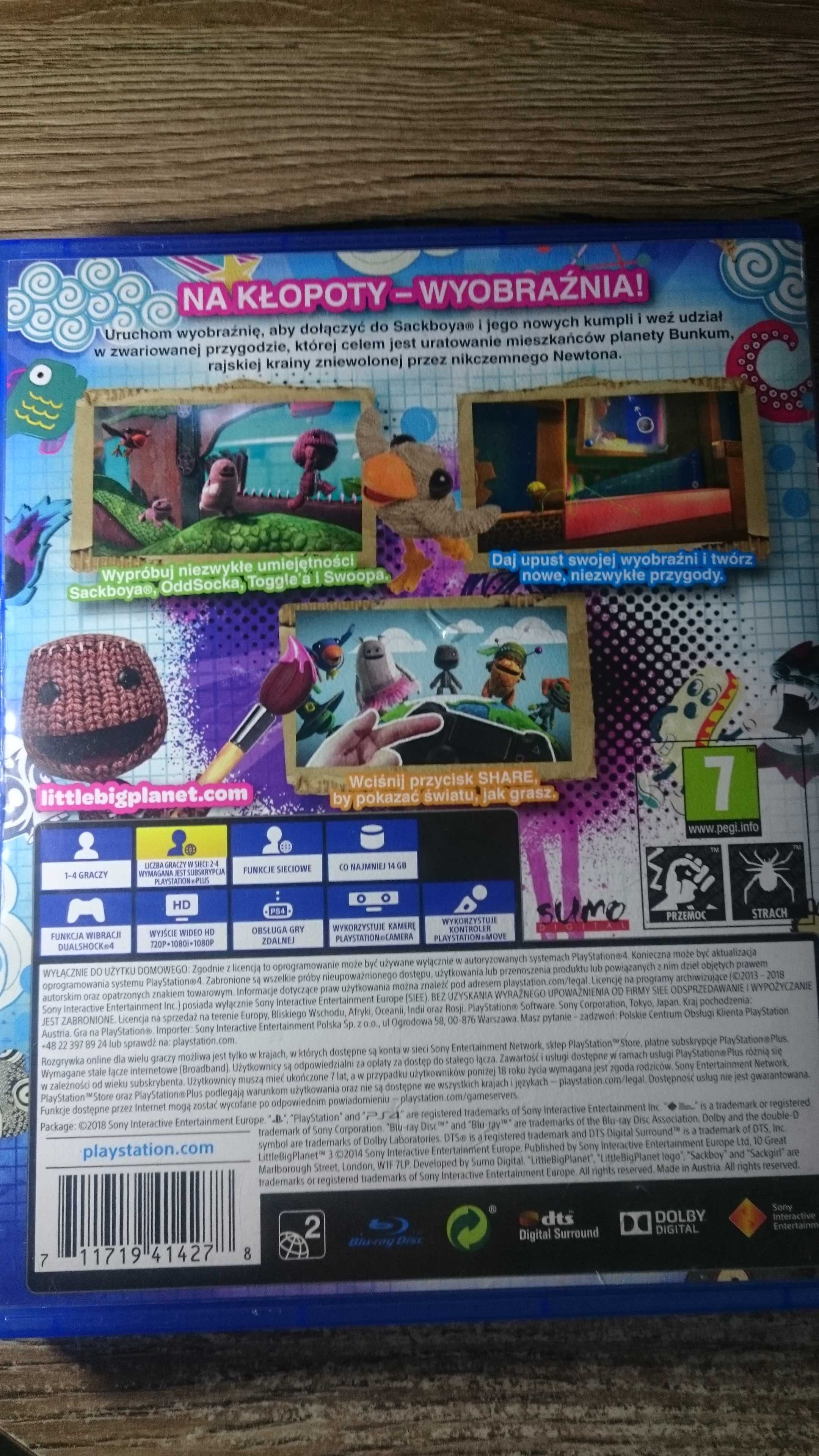 Little Big Planet 3 IDEAŁ PS4 Playstation 4 LEGO Minecraft Rayman GTA