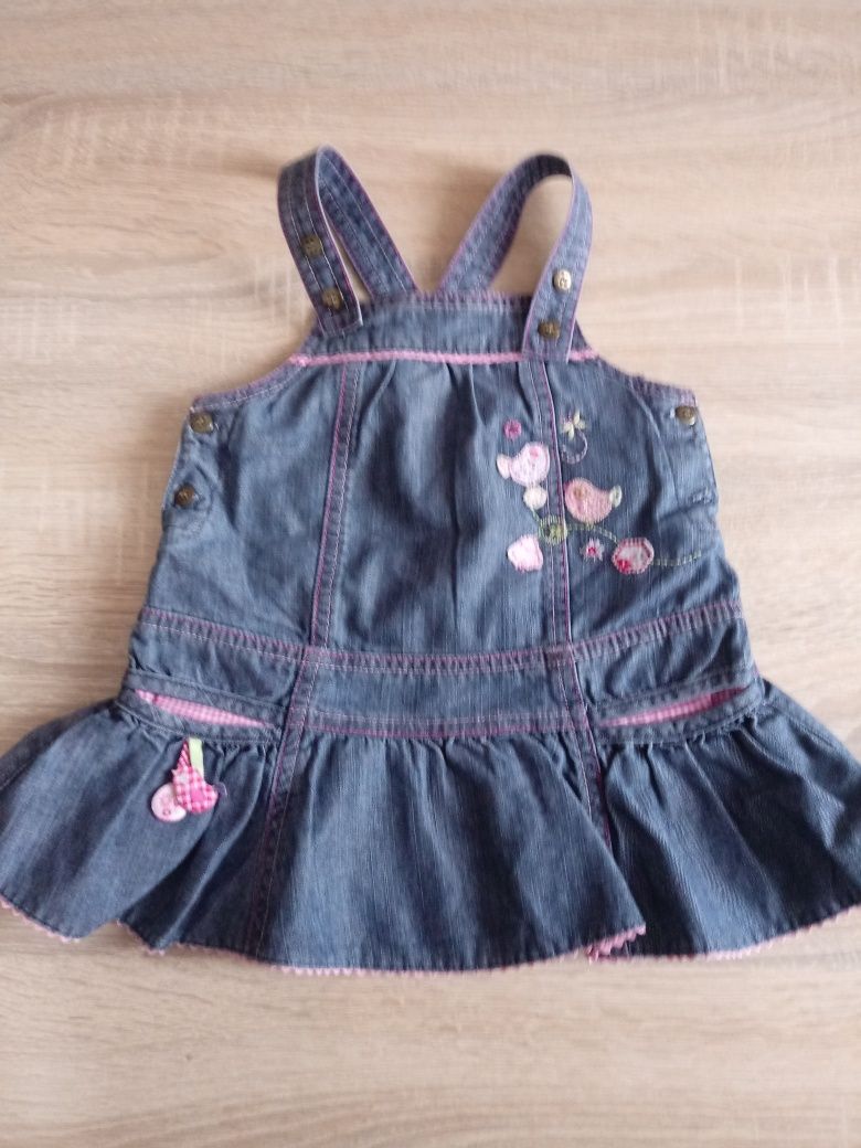 Spódniczka jeansowa na szelkach dziewczęca Mamas&Papas roz. 6-9 m-cy