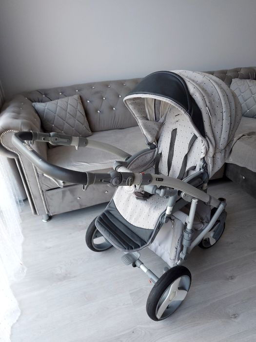 Wozek 3w1 4w1 siwy szary uniwersalny camarelo Avenger r