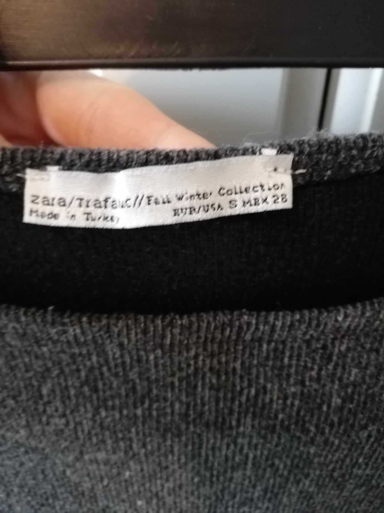 Oversize sweter Zara S 36 szary melanż gładki