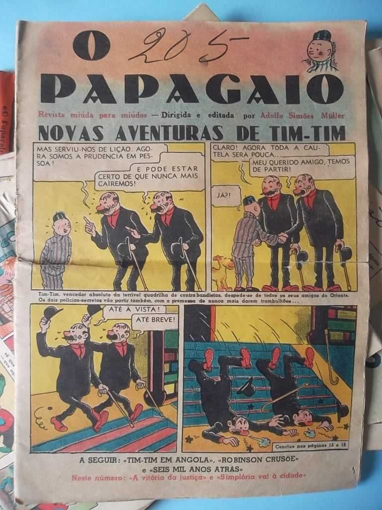 Lote de revistas "O PAPAGAIO" com TINTIM. Ver fotos.